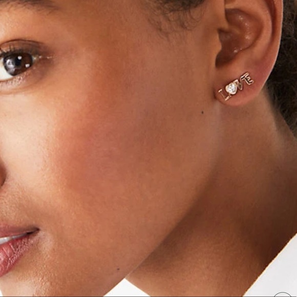 New KATE SPADE NEW YORK
Gold-Tone Cubic Zirconia "More Love" Stud Earrings - Picture 7 of 9